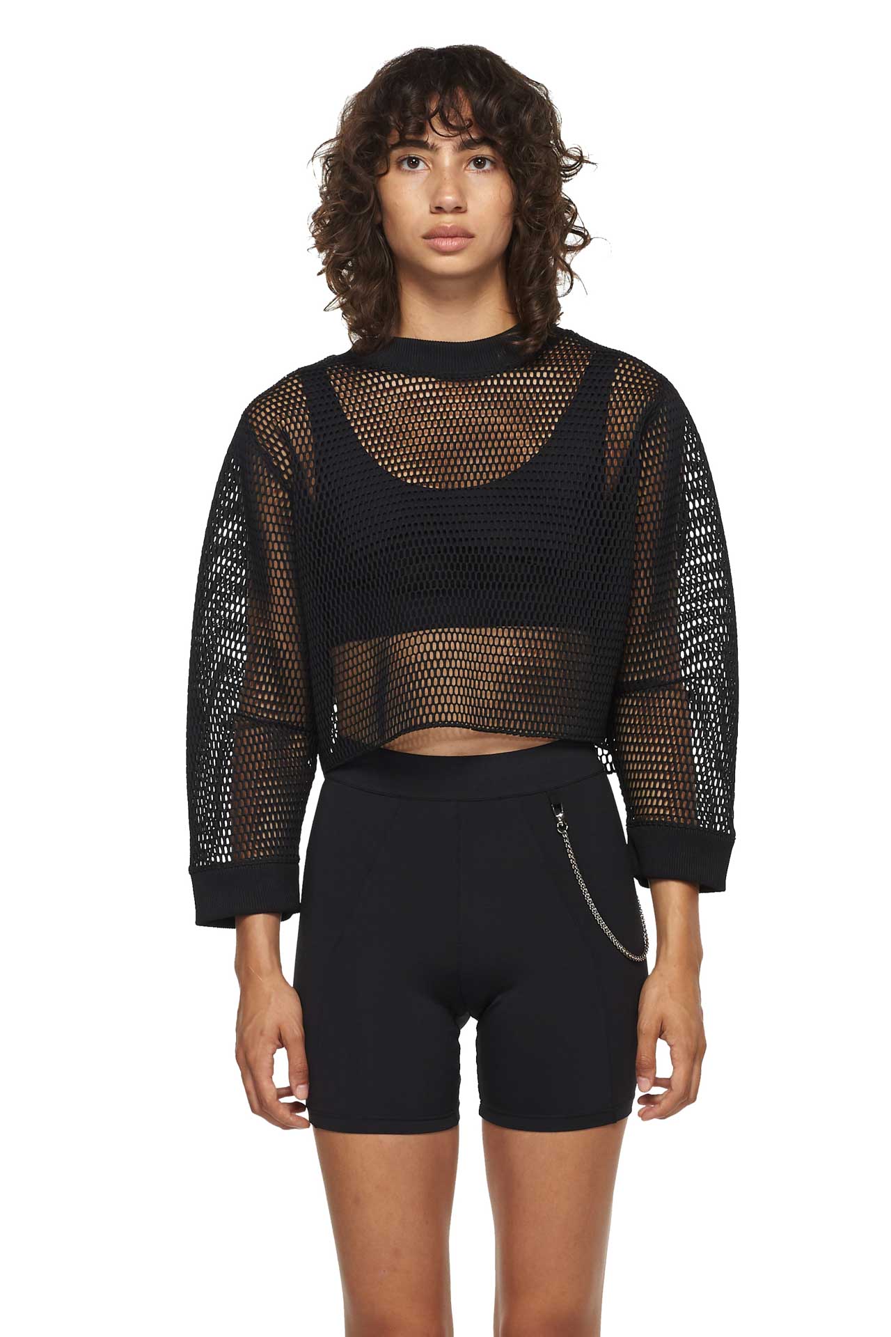 black mesh sweatshirt