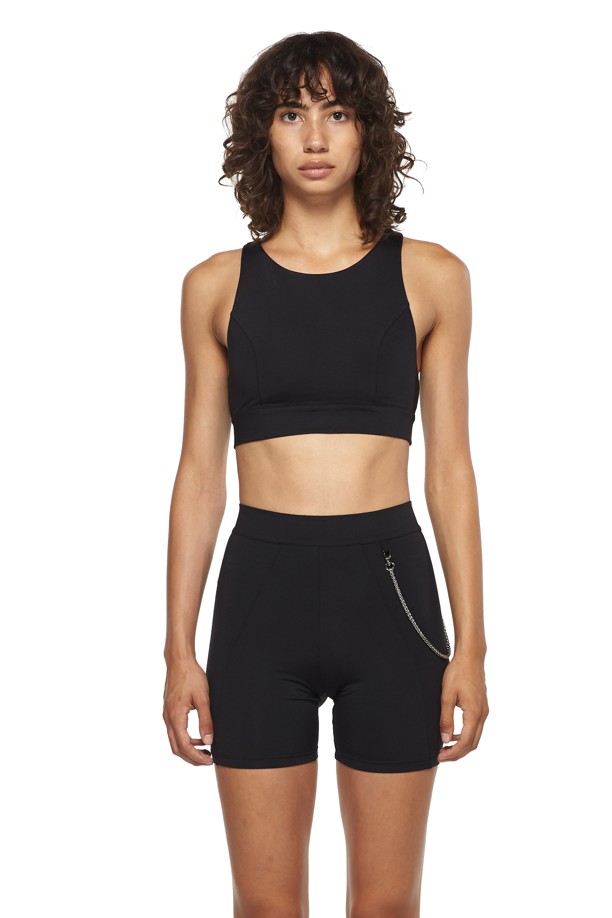 Black Sports Bra with Mesh NEW YORK PILATES