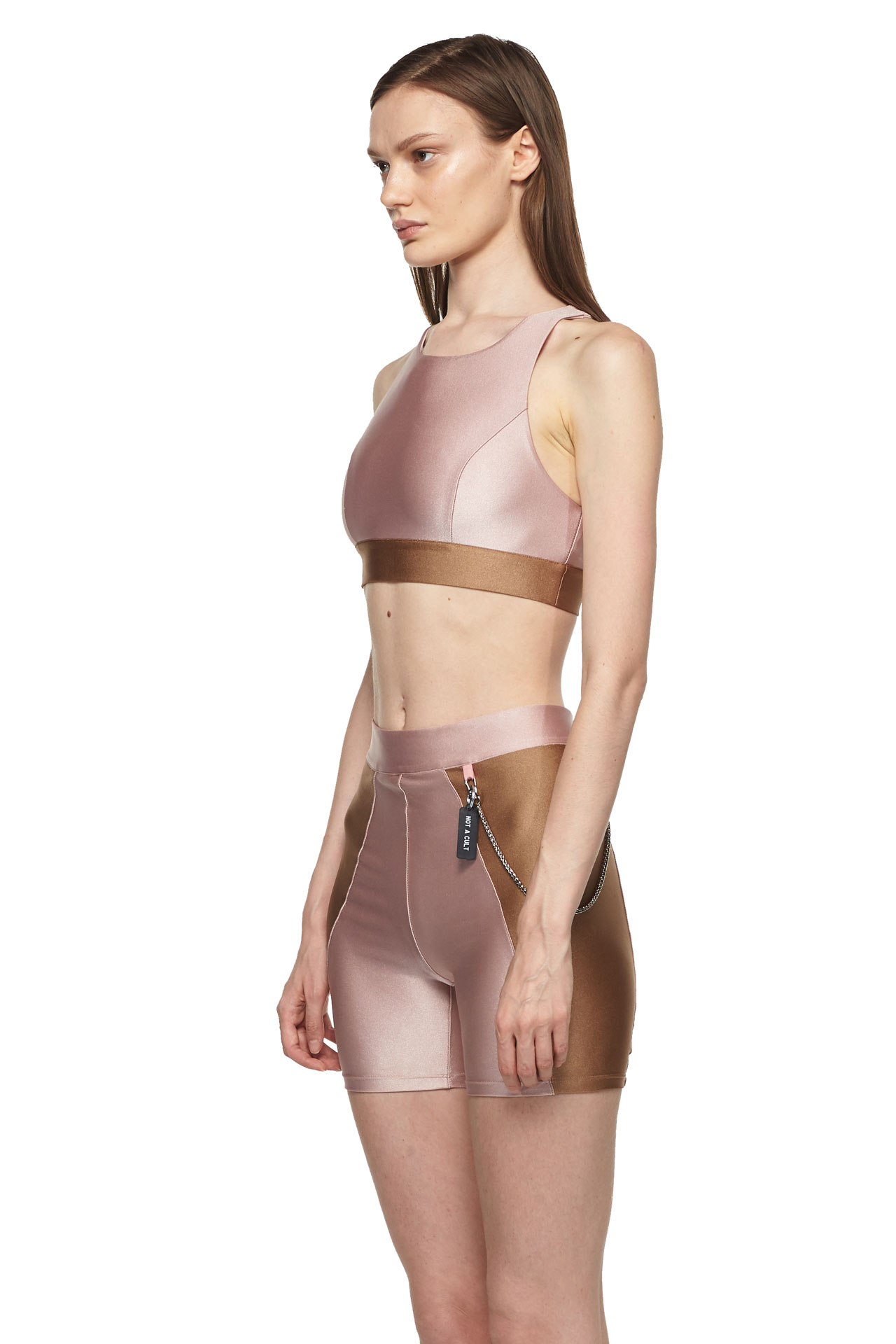 Rose Sable Sports Bra with Mesh NEW YORK PILATES