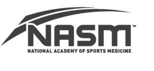 The NASM logo features a swoosh above bold NASM letters, with “National Academy of Sports Medicine” beneath—learn from the team that revitalized reformer Pilates and start teaching in 6 months or less.