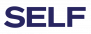 The image shows the word SELF in large, bold, dark blue capital letters on a light gray background.