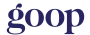 The word goop is written in bold, dark blue lowercase serif font on a light gray background.