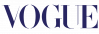 The image shows the word VOGUE in large, bold, elegant serif capital letters, representing the logo of the fashion magazine Vogue. The text is dark blue on a light background.