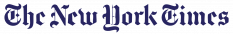 The New York Times logo in a bold, blackletter typeface on a light background.