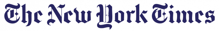 The New York Times logo in a bold, blackletter typeface on a light background.