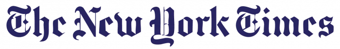 The New York Times logo in a bold, blackletter typeface on a light background.