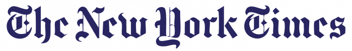 The New York Times logo in a bold, blackletter typeface on a light background.